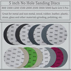 Wet and Dry Sanding Discs – 5 Inch Assorted Grit for Auto Metal and Wood