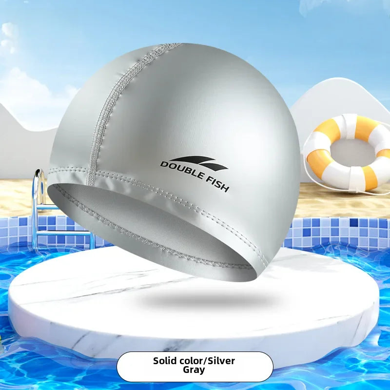 Waterproof PU Swimming Cap – Unisex Adult Professional Hat for Lap Training
