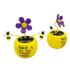Solar Dancing Sunflower and Butterfly – Dashboard Figurine for Desk Decor