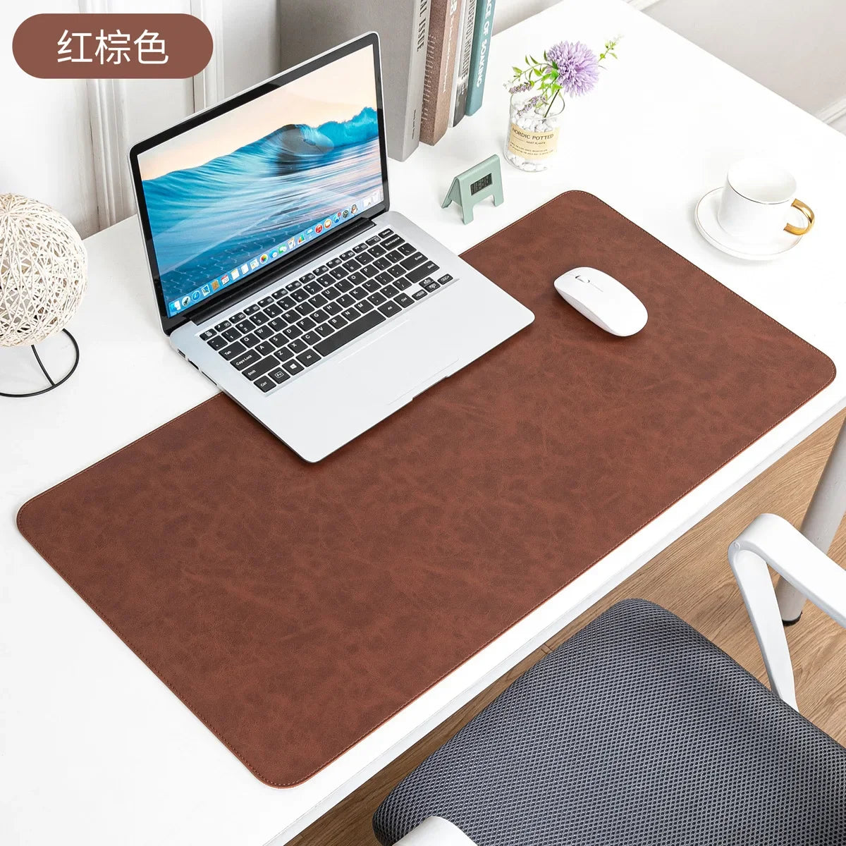 Large PU Leather Desk Pad – Waterproof Protective Mat for Office Gaming
