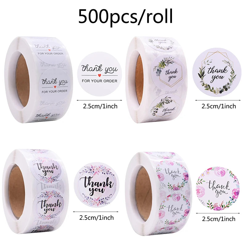 Decorative Thank You Sealing Stickers for Party Gift Labels and Scrapbooking
