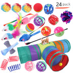 Interactive Cat Play Tunnel – Foldable Mouse and Fish Toy Set for Pets