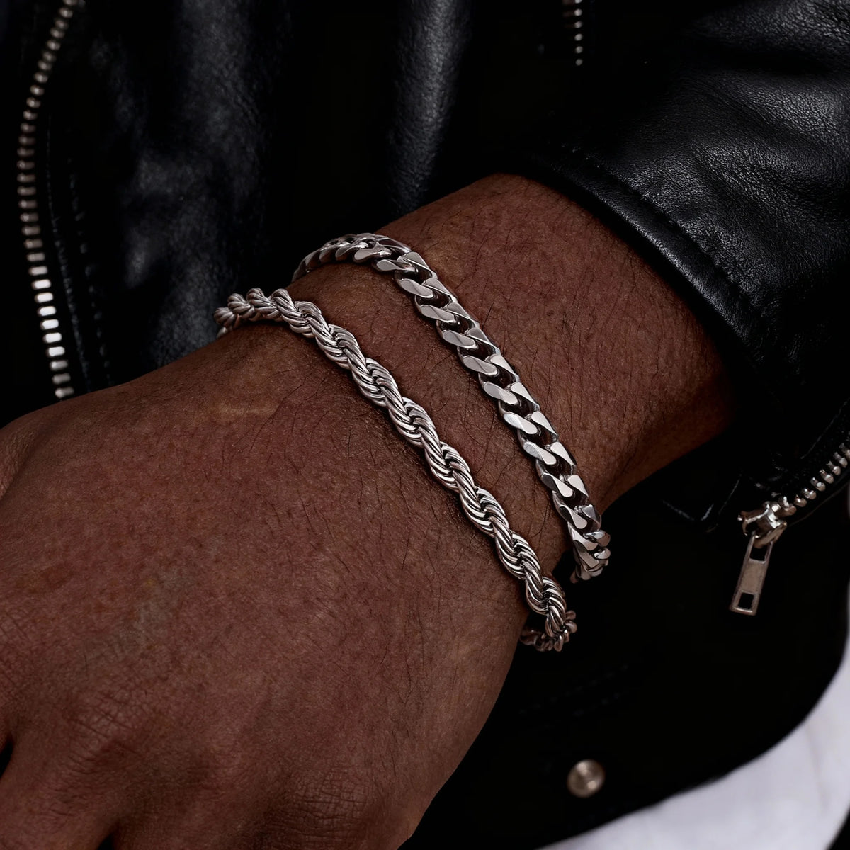 Stainless Steel Chain Bracelet – Men’s Trendy Cuban Link Wristband for Jewelry