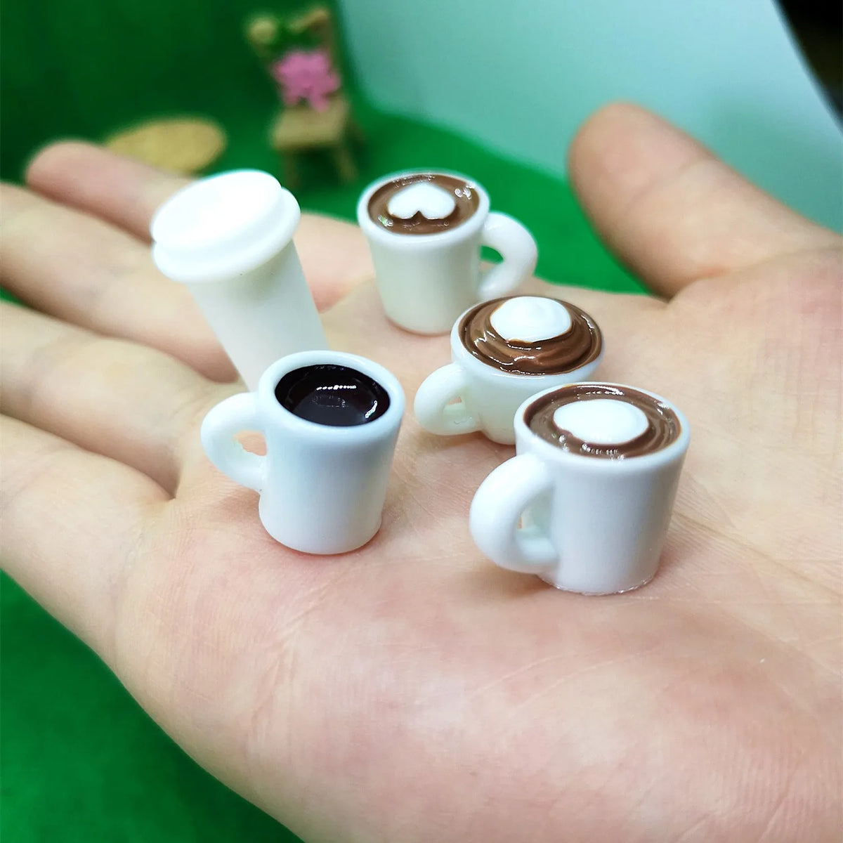 Miniature Resin Coffee Cups – Kawaii DIY Craft Decor for Phone Case Art