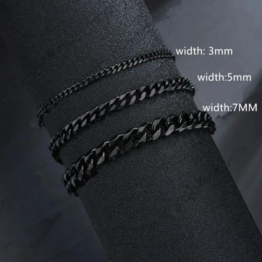 Stainless Steel Cuban Chain Bracelet – Unisex Classic Jewelry for Casual Gifts