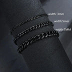 Stainless Steel Cuban Chain Bracelet – Unisex Classic Jewelry for Casual Gifts