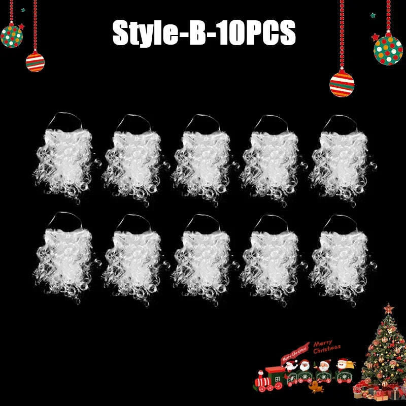 Faux White Santa Beard – Plush Costume Accessory for Kids and Adults