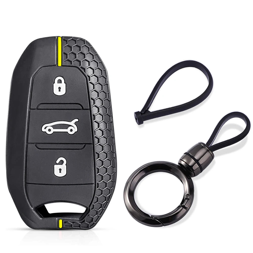 Silicone Car Key Fob Cover – Protective Remote Case for Peugeot and Citroen
