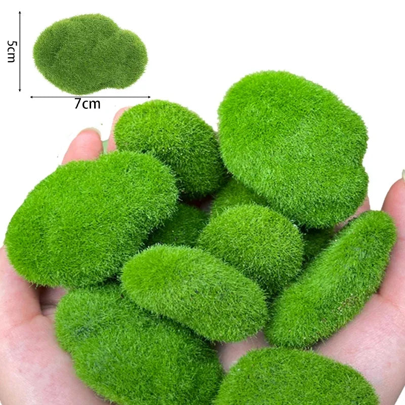 Artificial Foam Moss Stones – Decorative Green Rocks for Micro Landscapes