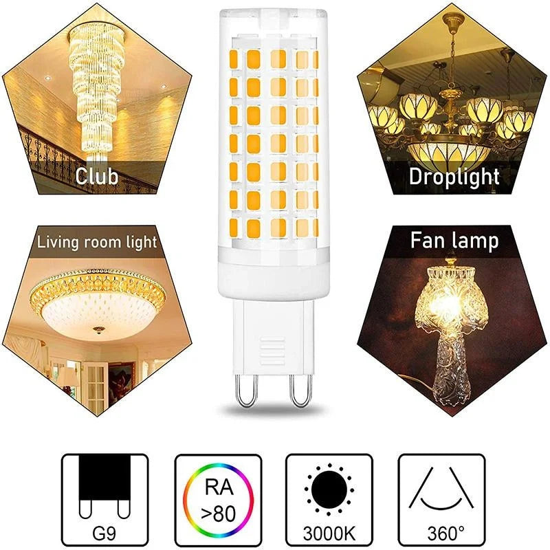 Dimmable G9 LED Corn Light – 9W Energy Saving Bulb for Chandelier Lighting