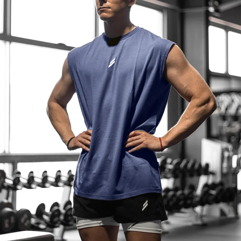 Mens Sleeveless Sports Tank – Quick-Dry Breathable Vest for Gym Training