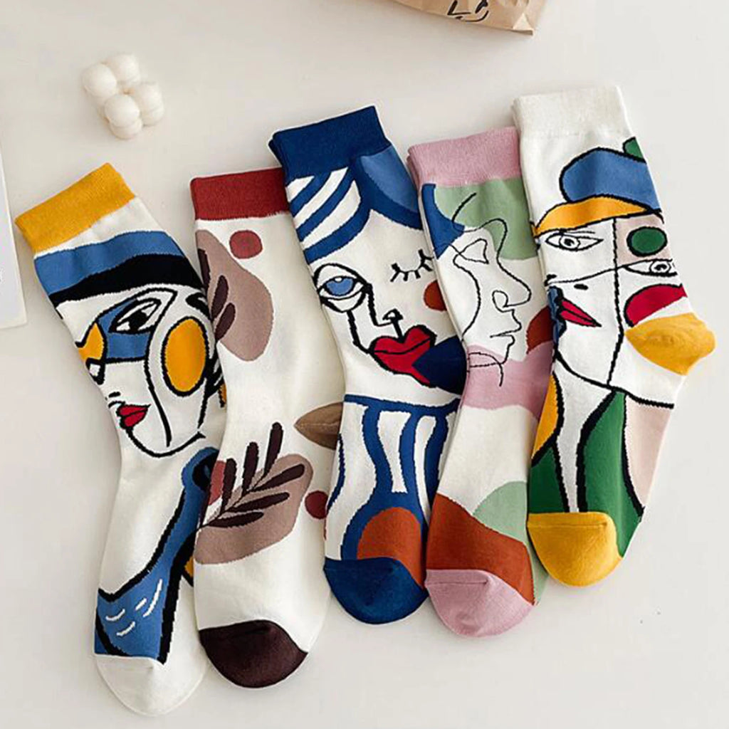 Cute Cartoon Cotton Crew Socks – Aesthetic Kawaii Apparel for Women