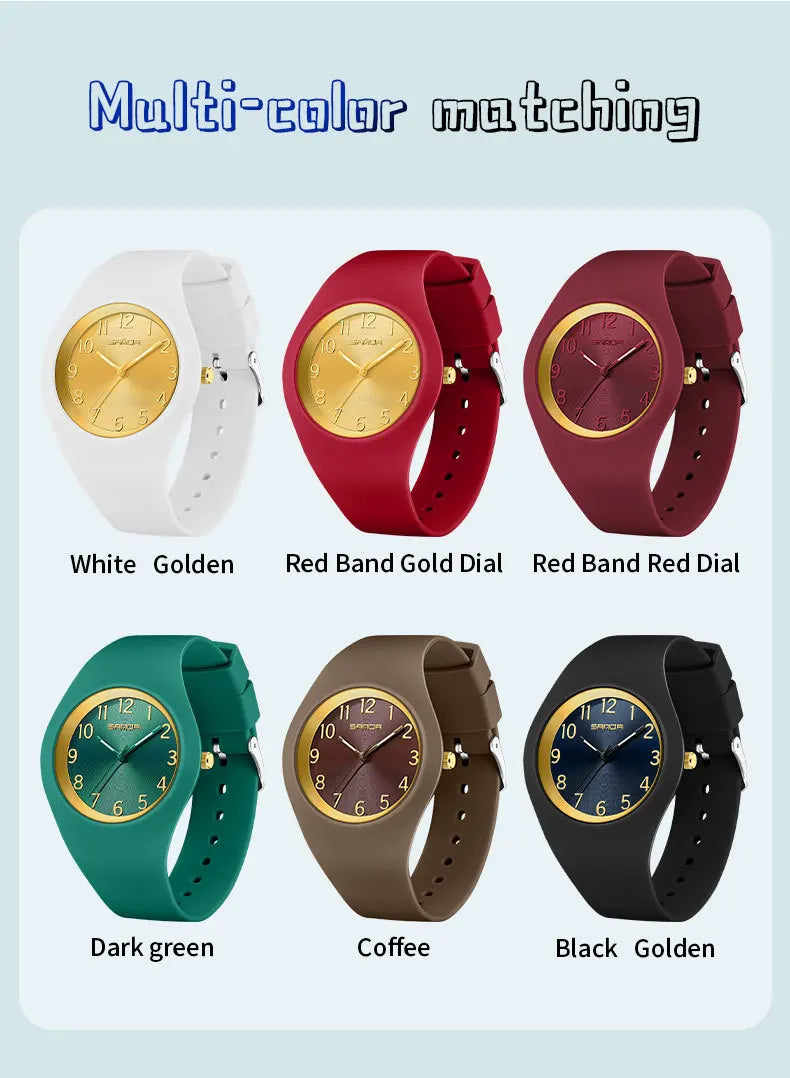 Silicone Quartz Wristwatch – Lightweight Sport Clock for Students