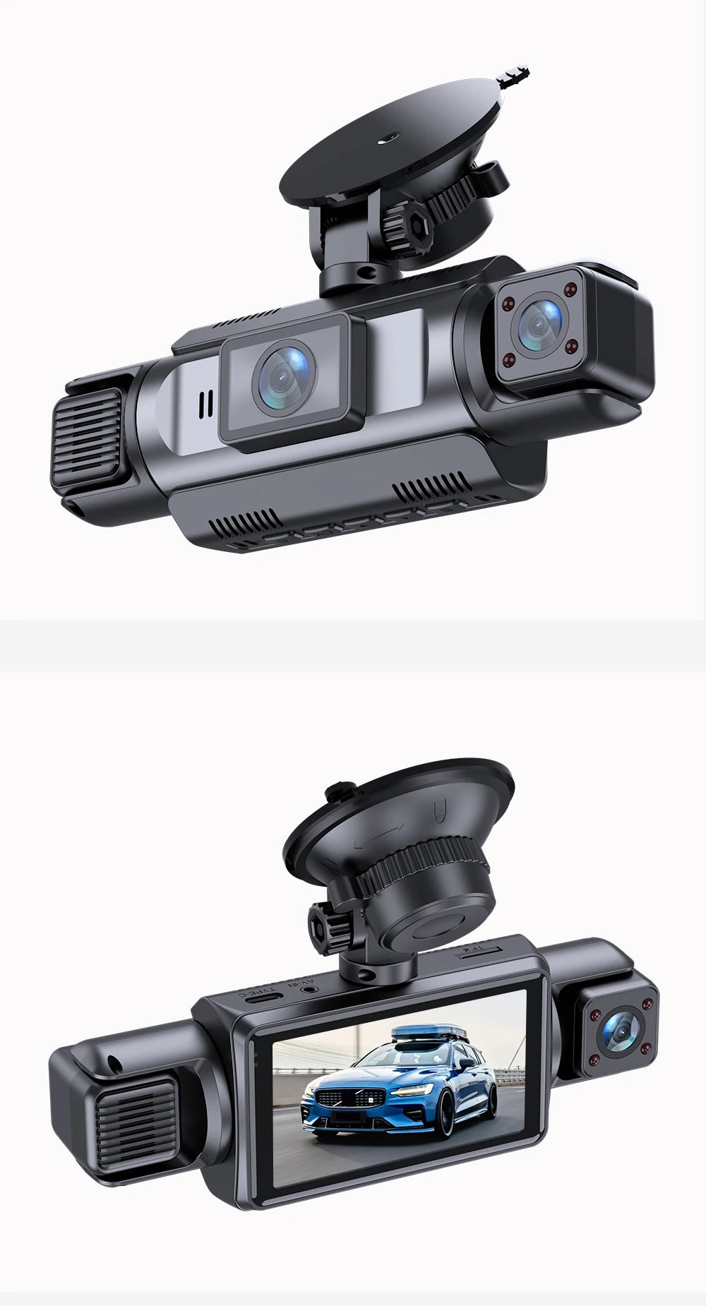 4-Channel Dash Cam – 360° WiFi Video Recorder for 24H Car Parking Surveillance