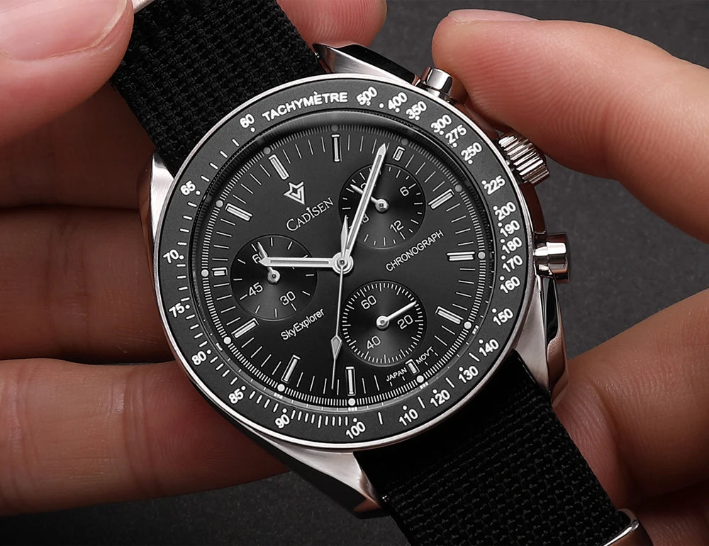 Cadisen Quartz Chronograph Watch – Sapphire Crystal for Men Business Formal