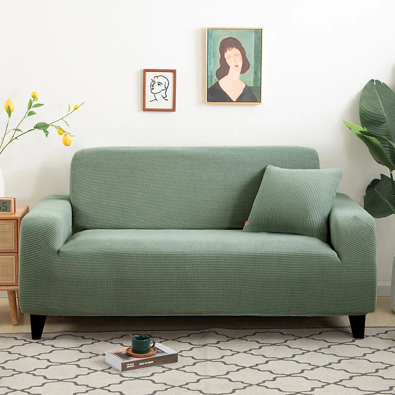 Jacquard Stretch Sofa Cover – Elastic Slipcover for L Shape and Standard Couches