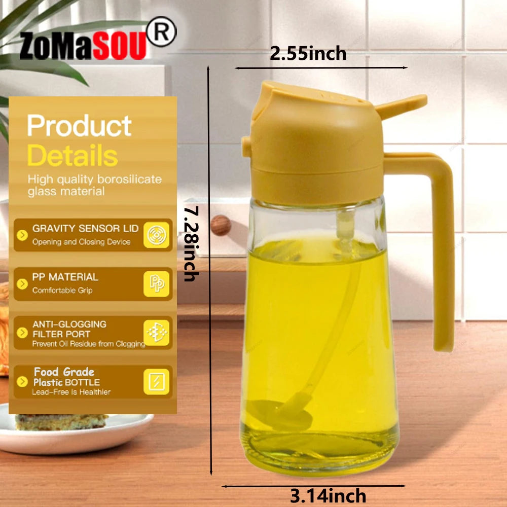 2-in-1 Oil Sprayer Dispenser – Plastic Kitchen Tool for BBQ and Cooking