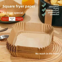 Square Air Fryer Parchment Liners – 23cm Non-stick Paper for Baking Cooking