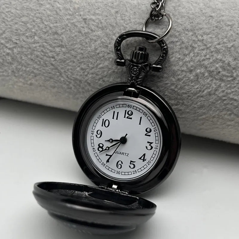 Vintage Crow Skull Pocket Watch – Gothic Necklace for Cosplay Gift