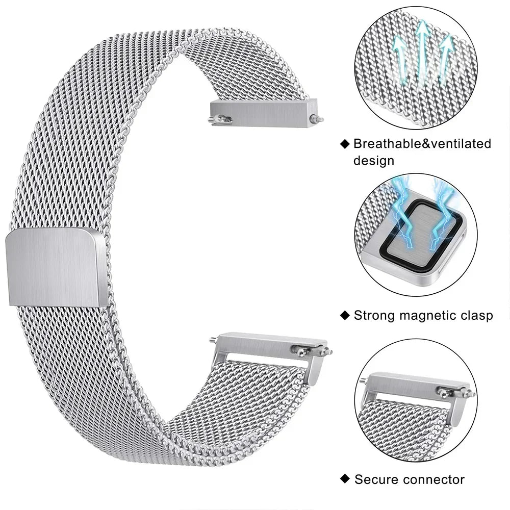 Milanese Stainless Steel Watch Band – Magnetic Mesh Loop for Xiaomi Redmi