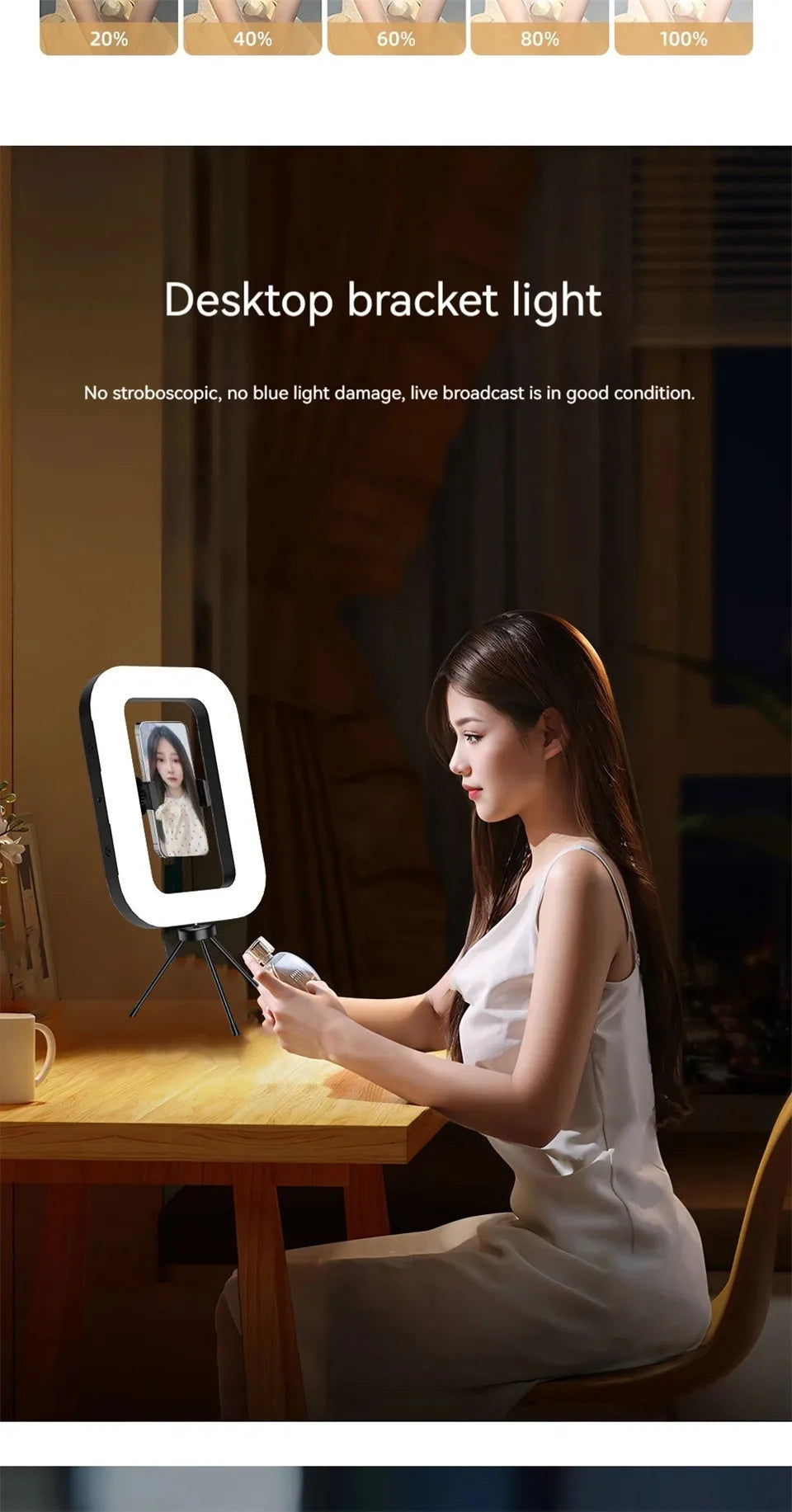 Handheld Ring LED Fill Light – Portable Rechargeable Lamp for Phone Photography