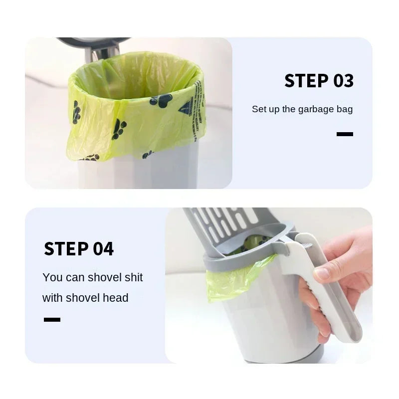 Cat Litter Scoop – Integrated Waste Bag Holder for Easy Pet Toilet Cleaning