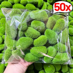 Artificial Foam Moss Stones – Decorative Green Rocks for Micro Landscapes