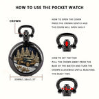 Forest Truck Quartz Pocket Watch – Vintage Necklace for Men Women and Kids