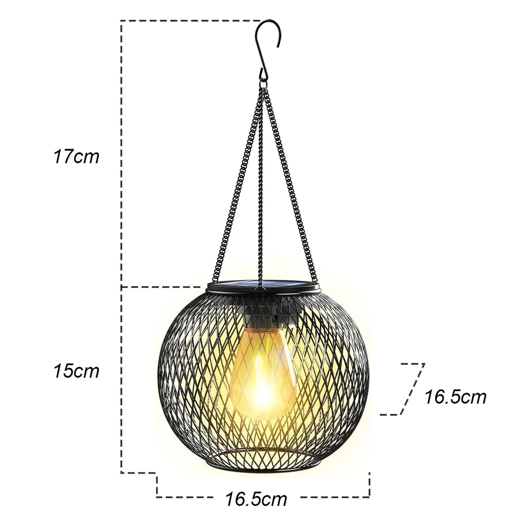 Solar LED Lantern – Waterproof Warm White Light for Outdoor Garden Decor