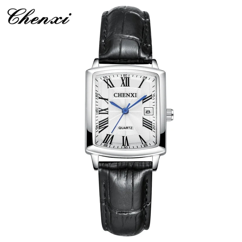 Quartz Couple Watches – Waterproof Leather Calendar Wristwatch for Daily Wear