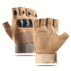 Tactical Fingerless Gloves – Hard Shell Knuckle Protection for Outdoor Sports