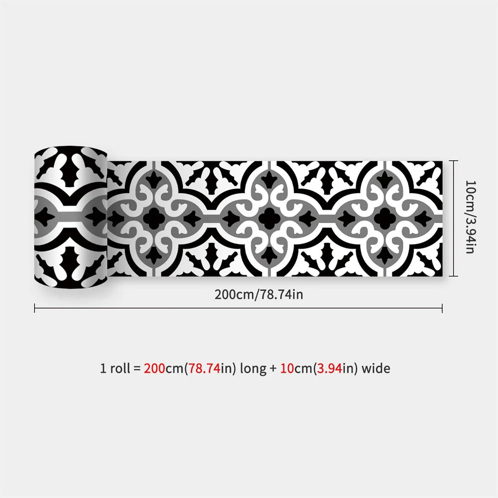 Self-Adhesive Waist Line Stickers – Waterproof Border Mural for Kitchen Decor