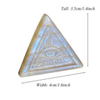 Carved Moonstone Evil Eye Figurine – Blue Flash Crystal for Home Decor