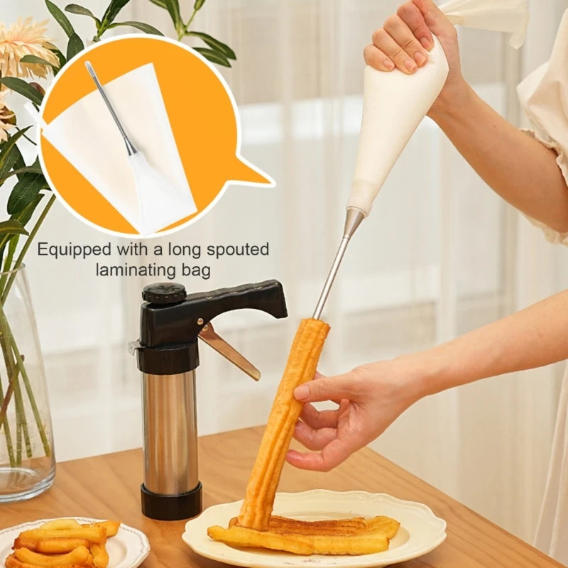 Spanish Churro Making Machine – Manual Cookie Press for Home Snacks