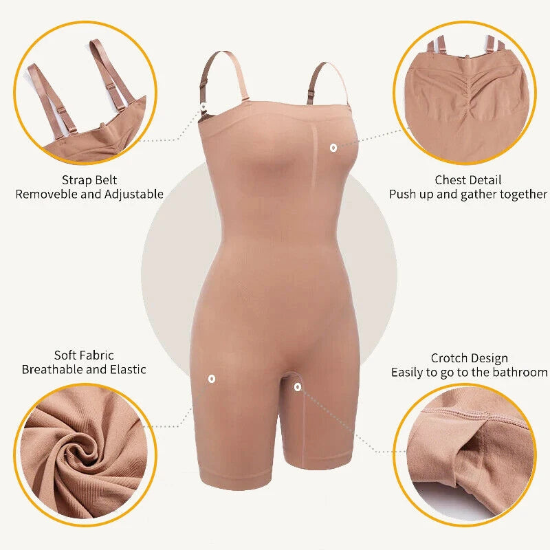 Strapless Shapewear Bodysuit – Tummy Control Body Shaper for Waist Training