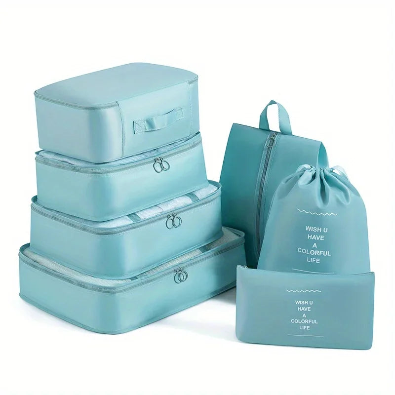 Mesh Travel Packing Cubes – Luggage Organizer Set for Suitcase Storage