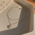 Pearl Charm Link Bracelet – Hollowout Star and Fire Ball for Women Jewelry