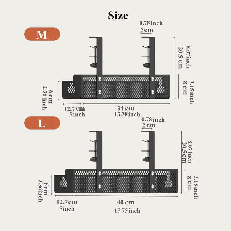Extendable Metal Cable Tray – Clamp-On Cord Organizer for Office Desk