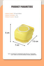 Silicone Pet Bath Brush – Shampoo Dispenser for Dog and Cat Grooming