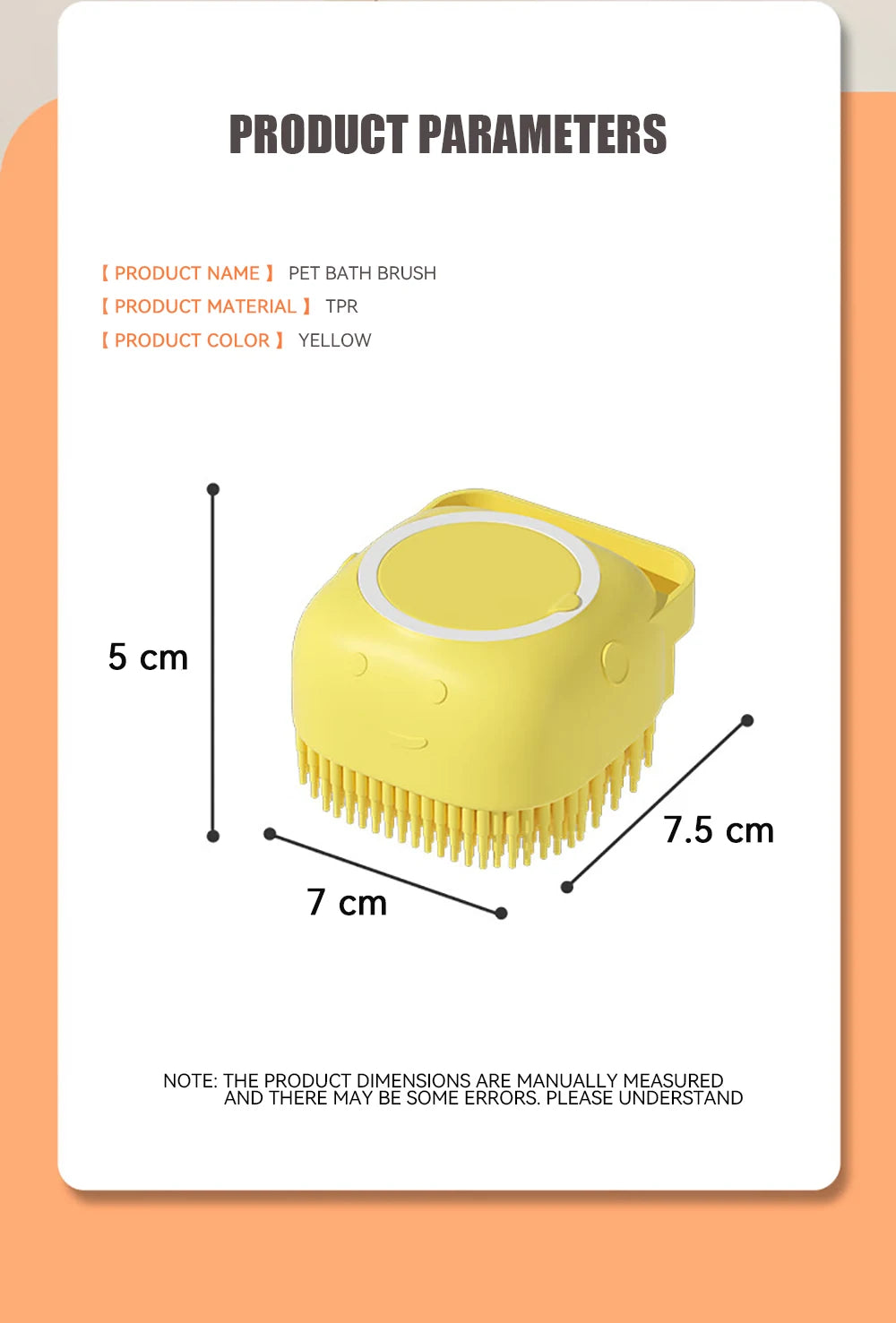 Silicone Pet Bath Brush – Shampoo Dispenser for Dog and Cat Grooming