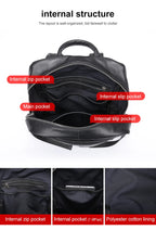Genuine Leather Laptop Backpack – 14 Inch Business Bag for Men