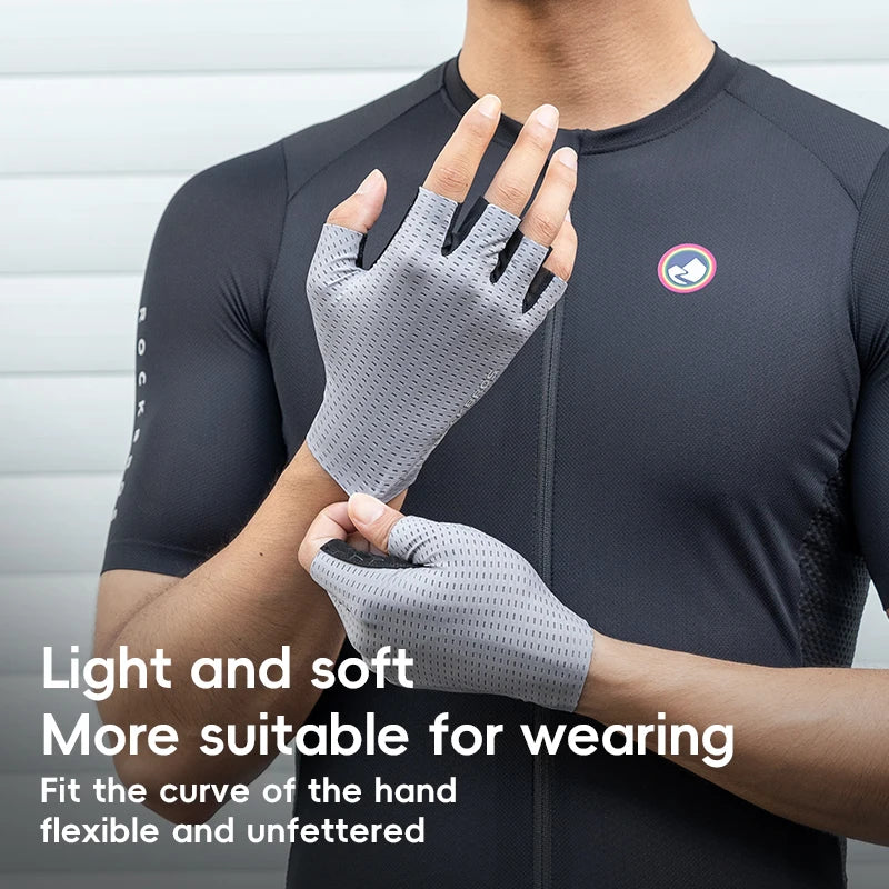 ROCKBROS Half Finger Cycling Gloves – Shock-Absorbing MTB Gear for Summer