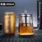 Glass Tea Infuser Pot – Heat Resistant Square Kettle for Loose Leaf Brewing