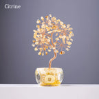 Natural Crystal Tree of Life Ornament – Crushed Stone Decor for Home Office