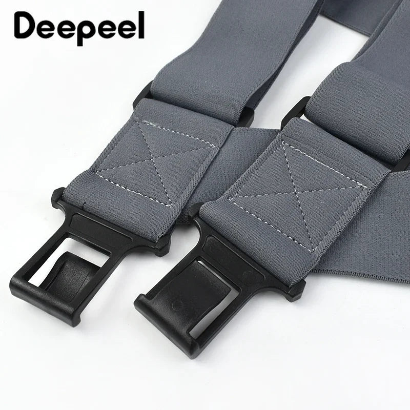 Elastic X-Type Suspenders – Adjustable Wide Braces for Men's Work and Formal