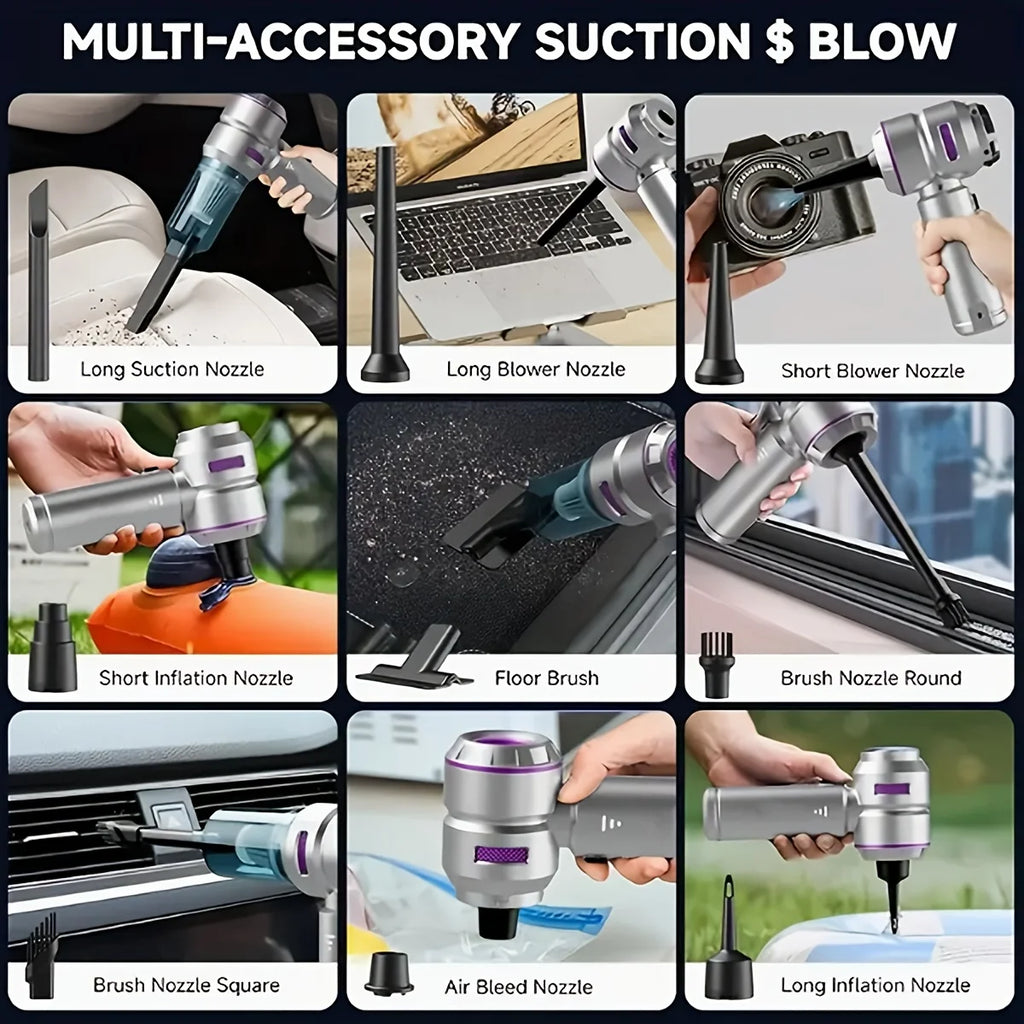 6-in-1 Handheld Car Vacuum – Wireless Portable Cleaner for Auto and Home