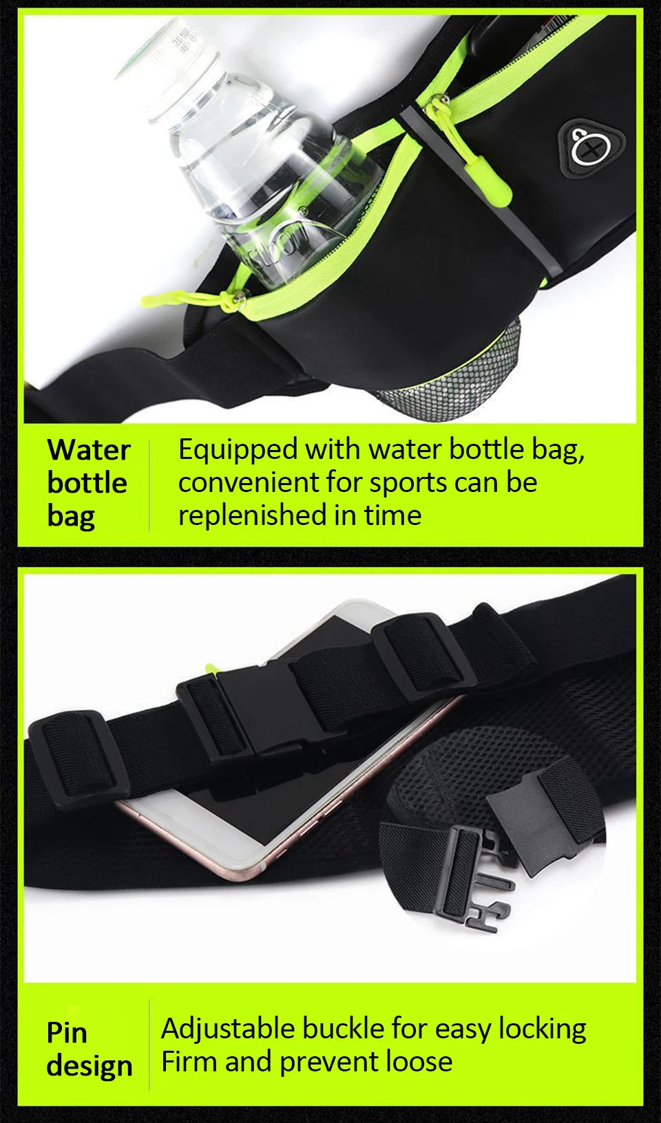 Running Waist Belt – Slim Fanny Pack for Mobile Phone Gym and Cycling