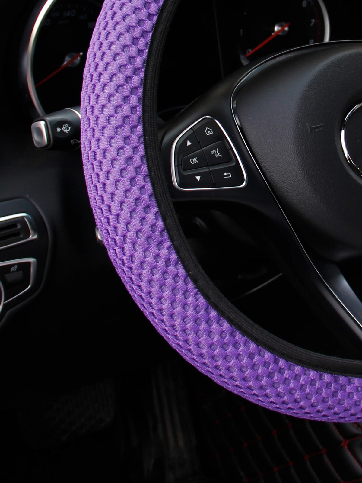 Breathable Mesh Car Steering Wheel Cover – Comfortable Grip for Women