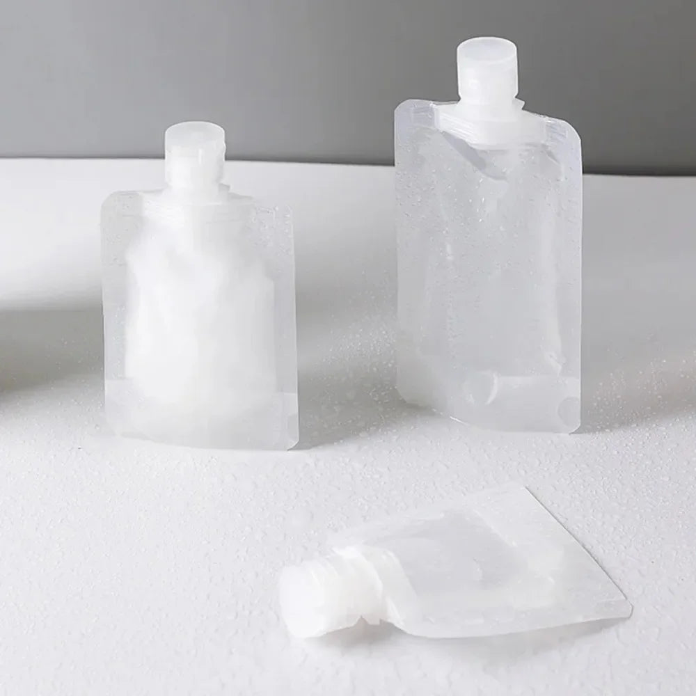 Refillable Travel Squeeze Pouches – Leakproof Toiletry Bags for Liquid Storage