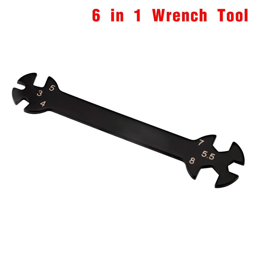 Multifunction 6-in-1 Repair Wrench – Precision Nut Spanner for RC Models